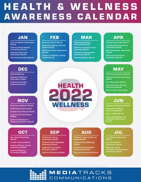 Health And Wellness Calendar 2022